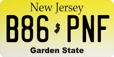 NJ license plate B86PNF