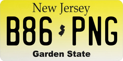 NJ license plate B86PNG