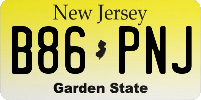 NJ license plate B86PNJ