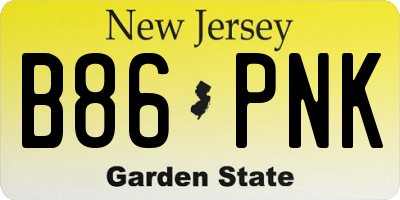 NJ license plate B86PNK