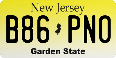 NJ license plate B86PNO