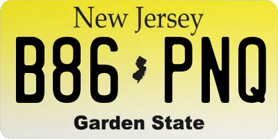 NJ license plate B86PNQ