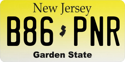 NJ license plate B86PNR