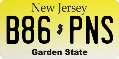 NJ license plate B86PNS