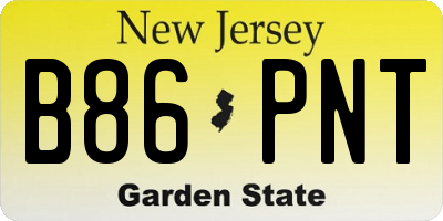 NJ license plate B86PNT
