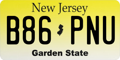 NJ license plate B86PNU