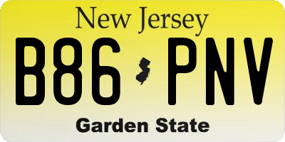 NJ license plate B86PNV