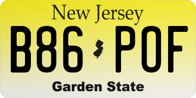 NJ license plate B86POF