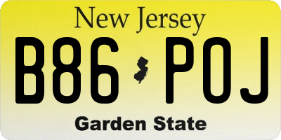 NJ license plate B86POJ