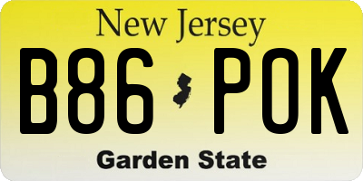 NJ license plate B86POK