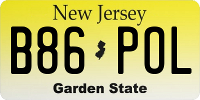 NJ license plate B86POL