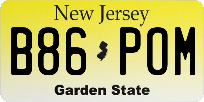 NJ license plate B86POM