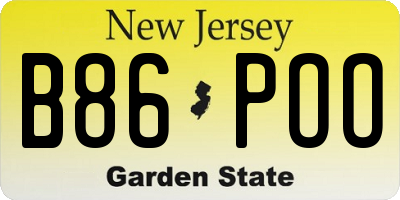 NJ license plate B86POO