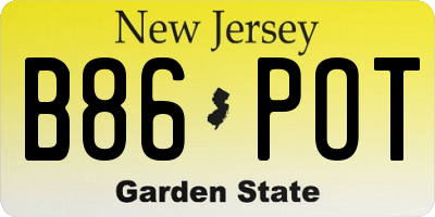 NJ license plate B86POT