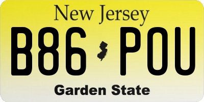 NJ license plate B86POU