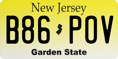NJ license plate B86POV