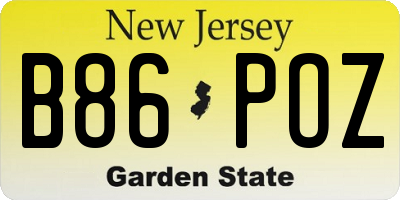 NJ license plate B86POZ
