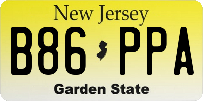 NJ license plate B86PPA