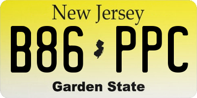 NJ license plate B86PPC