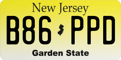 NJ license plate B86PPD