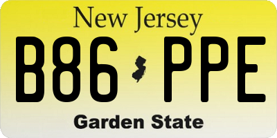 NJ license plate B86PPE
