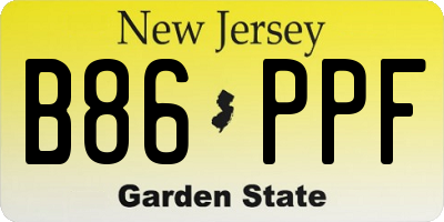 NJ license plate B86PPF