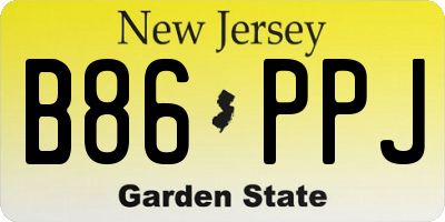 NJ license plate B86PPJ