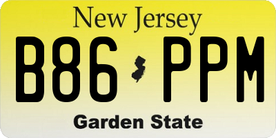 NJ license plate B86PPM