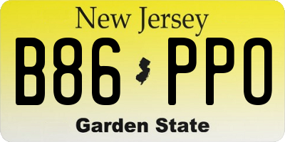 NJ license plate B86PPO