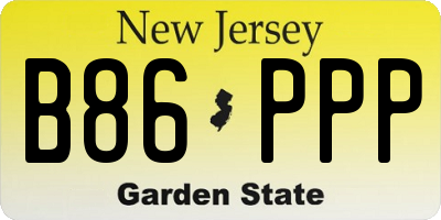 NJ license plate B86PPP