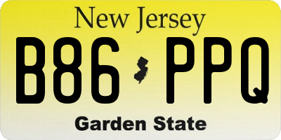 NJ license plate B86PPQ