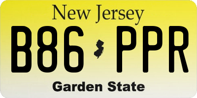 NJ license plate B86PPR