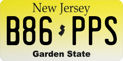 NJ license plate B86PPS