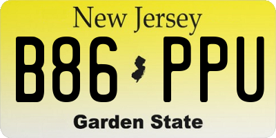 NJ license plate B86PPU