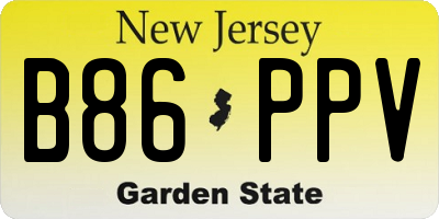 NJ license plate B86PPV