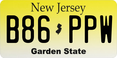 NJ license plate B86PPW