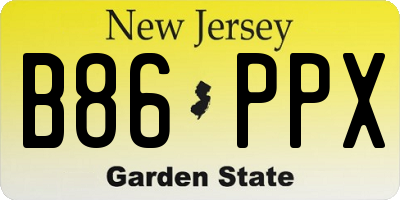 NJ license plate B86PPX