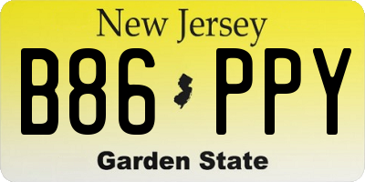 NJ license plate B86PPY