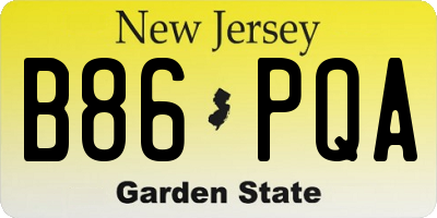 NJ license plate B86PQA