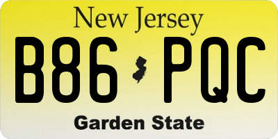 NJ license plate B86PQC