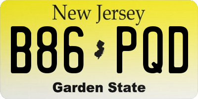 NJ license plate B86PQD