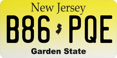 NJ license plate B86PQE