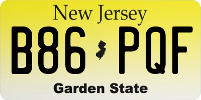 NJ license plate B86PQF