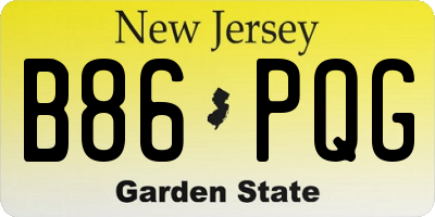 NJ license plate B86PQG