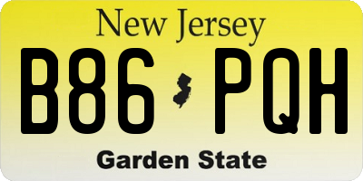 NJ license plate B86PQH