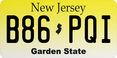 NJ license plate B86PQI