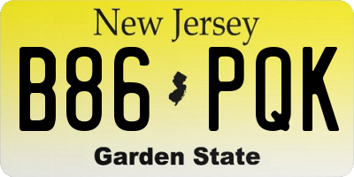 NJ license plate B86PQK