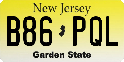 NJ license plate B86PQL