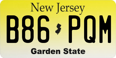 NJ license plate B86PQM