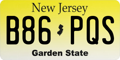NJ license plate B86PQS